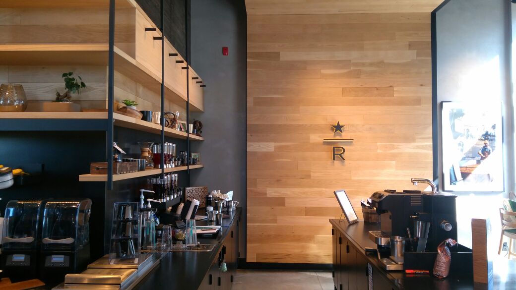 New Starbucks with Decorative Concrete Walls Plaster